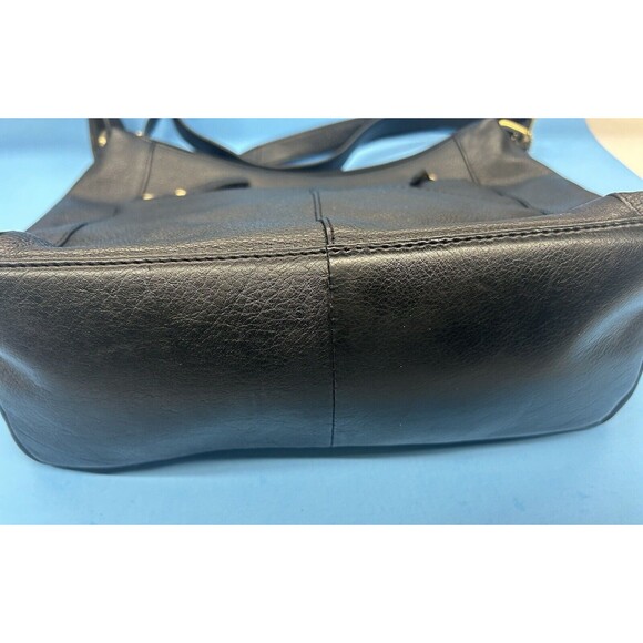 Great American Leather Works Black Leather Crossbody Shoulder Bag Classic Medium - Picture 5 of 9